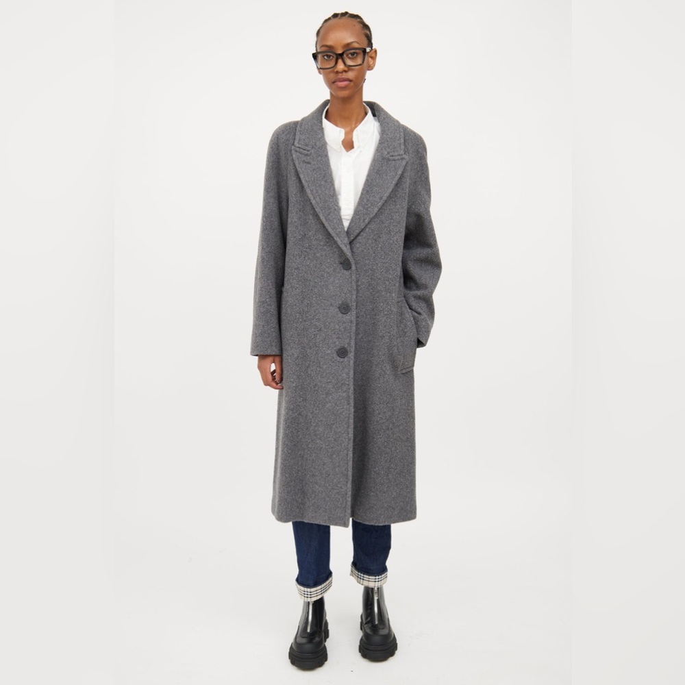 Burberry Grey Wool Coat